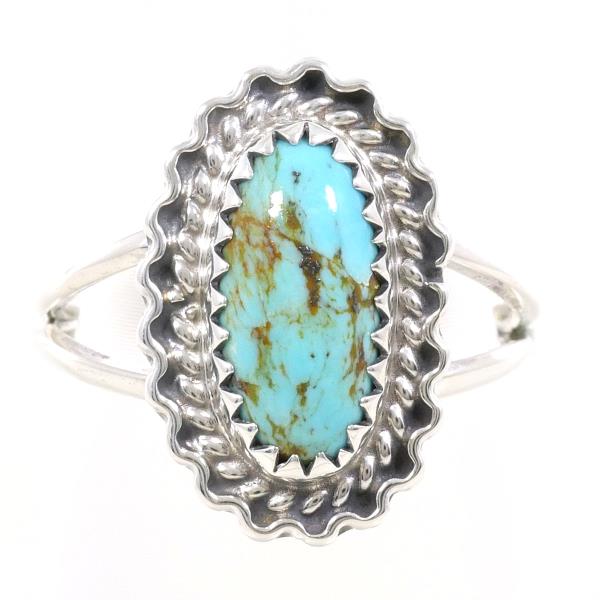 925 Silver Turquoise Ring 11号 in Excellent Condition