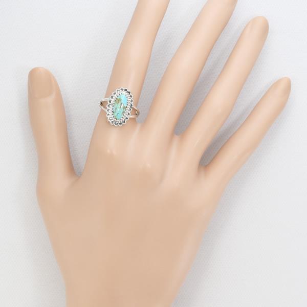 925 Silver Turquoise Ring 11号 in Excellent Condition