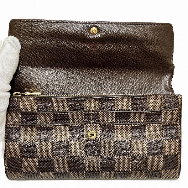 Louis Vuitton Damier Portefeuille Sarah Long Wallet N61734 in Fair Condition