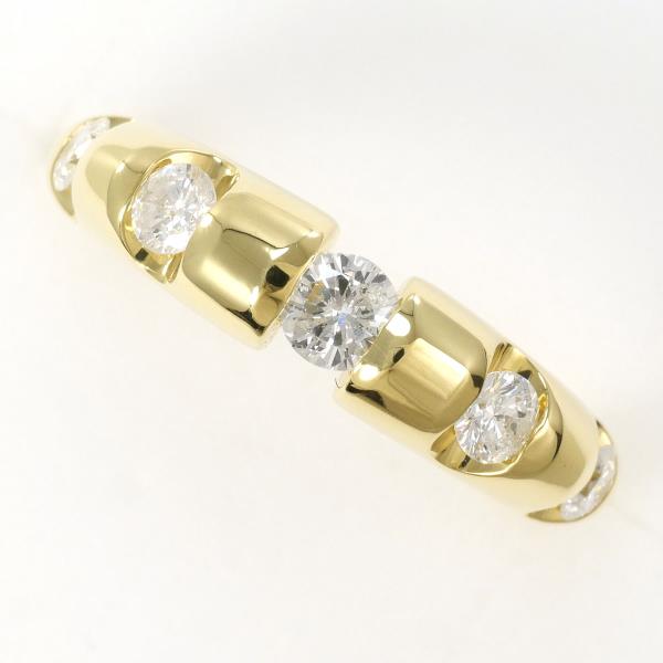 K18 Yellow Gold Diamond Ring 11号 in Excellent Condition