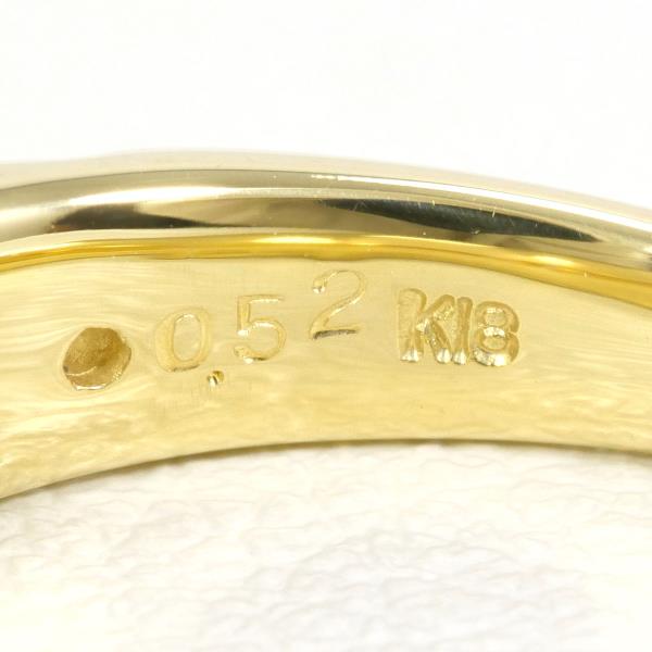 K18 Yellow Gold Diamond Ring 11号 in Excellent Condition