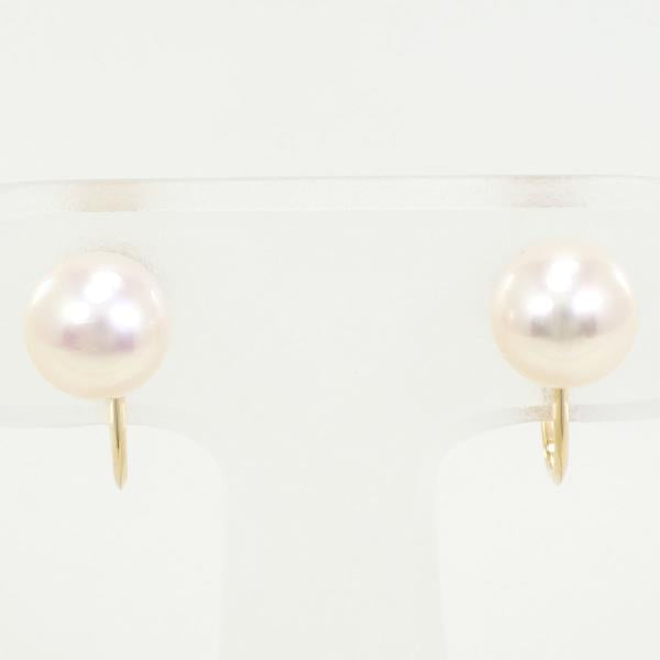 K18 Yellow Gold Pearl Earrings in Excellent Condition