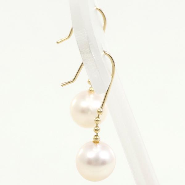 K18 Yellow Gold Pearl Earrings in Great Condition