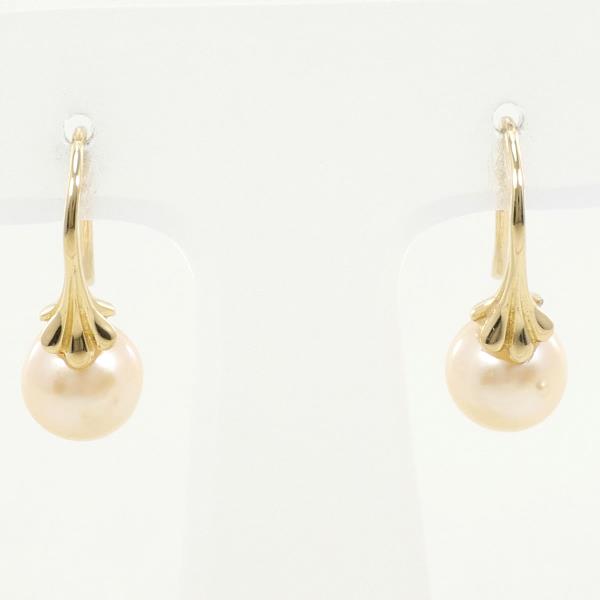 K18 Yellow Gold Pearl Earrings in Great Condition