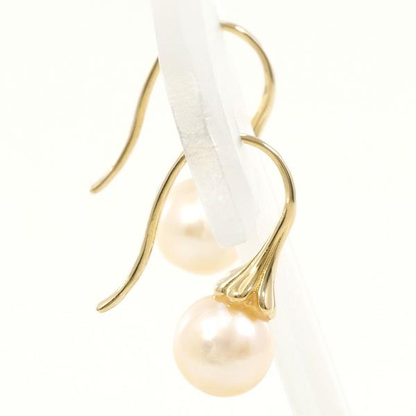 K18 Yellow Gold Pearl Earrings in Great Condition