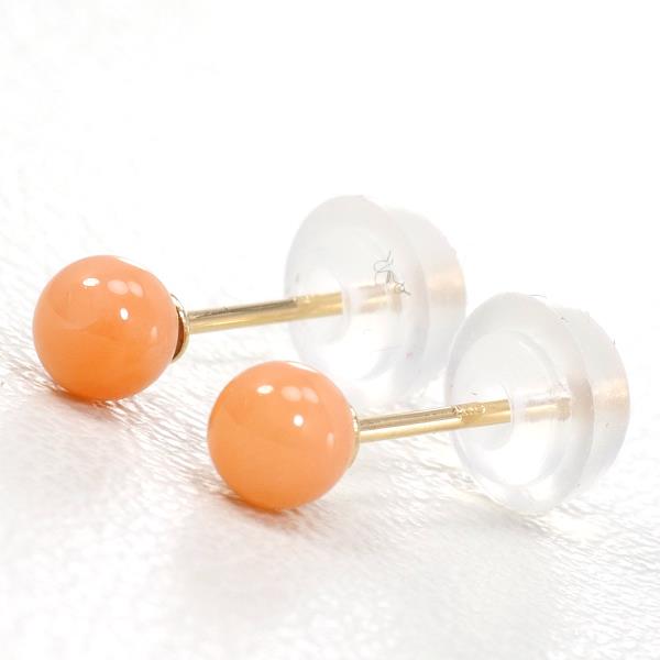 K18 Yellow Gold Coral Earrings