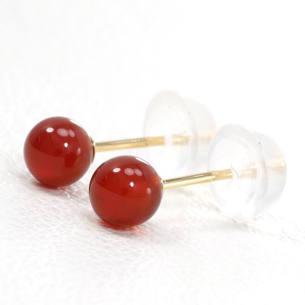 K18 Yellow Gold Carnelian Earrings in Pristine Condition