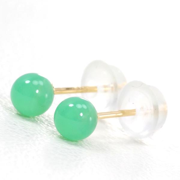 K18 Yellow Gold Chrysoprase Earrings in Pristine Condition