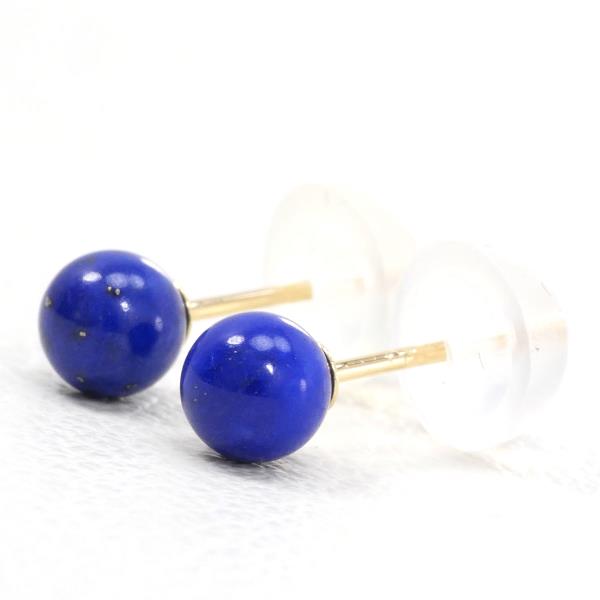 K18 Yellow Gold Lapis Lazuli Earrings in Excellent Condition