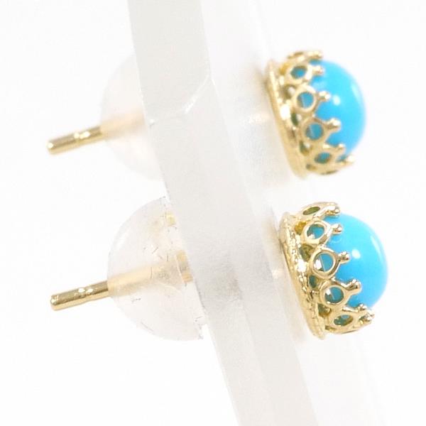 K18 Yellow Gold Turquoise Earrings in Excellent Condition