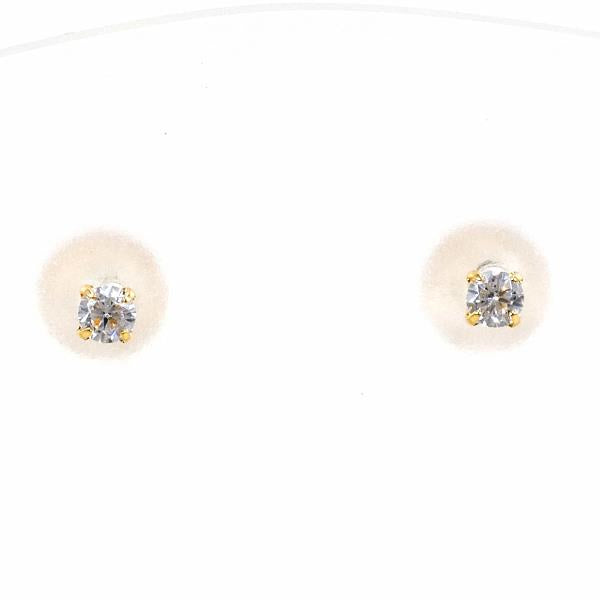 K18 Yellow Gold Zirconia Earrings in Pristine Condition