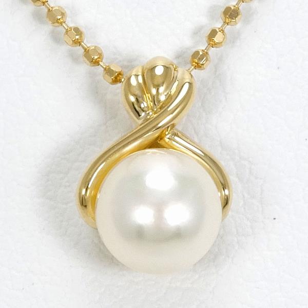 K18 Yellow Gold Pearl Necklace in Excellent Condition