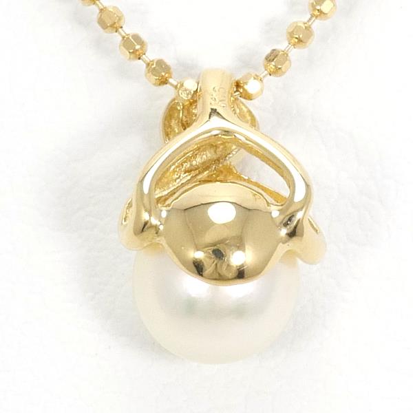 K18 Yellow Gold Pearl Necklace in Excellent Condition