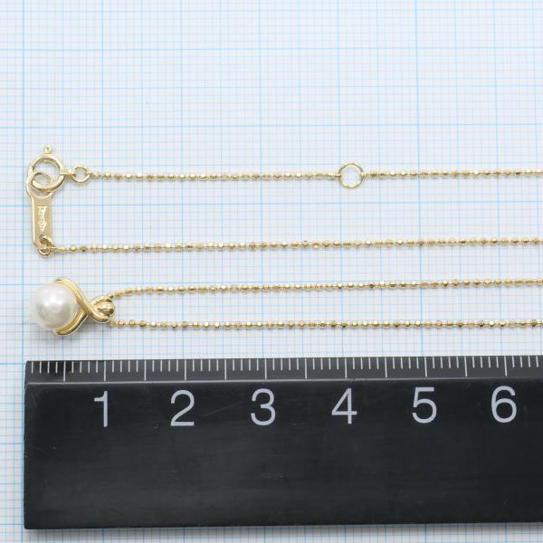 K18 Yellow Gold Pearl Necklace in Excellent Condition