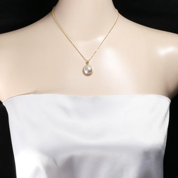 K18 Yellow Gold Necklace with Mabe Pearl in Excellent Condition