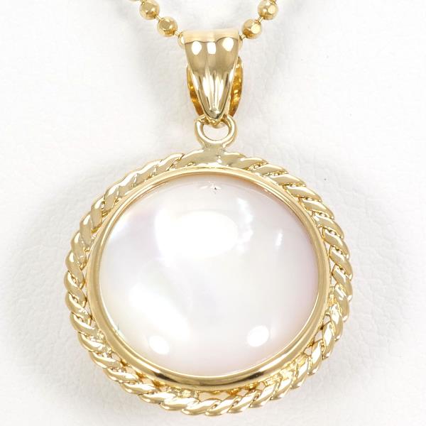 K18 Yellow Gold Necklace with Mabe Pearl in Excellent Condition