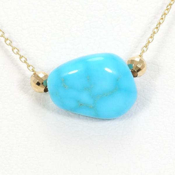 K18 Yellow Gold Turquoise Necklace in Excellent Condition