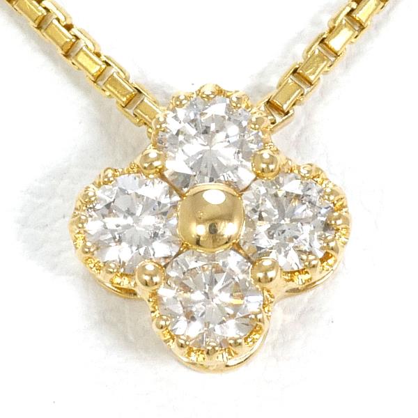 K18 Yellow Gold Diamond Necklace 0.34ct in Excellent Condition