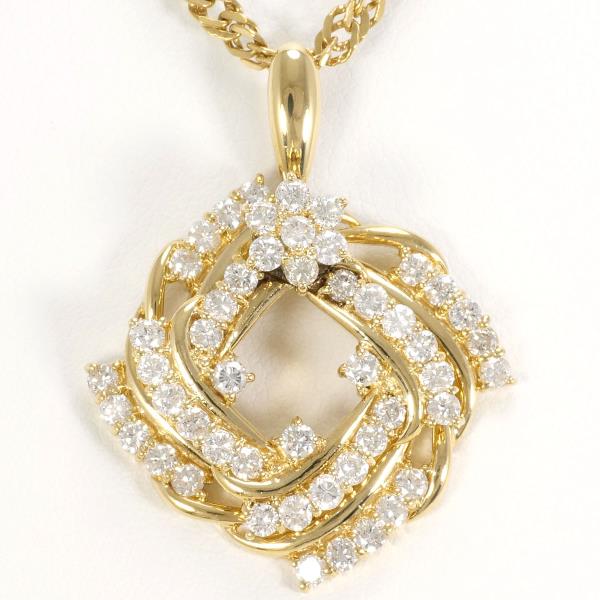 K18 Yellow Gold Diamond Necklace in Excellent Condition