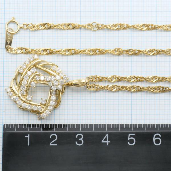 K18 Yellow Gold Diamond Necklace in Excellent Condition