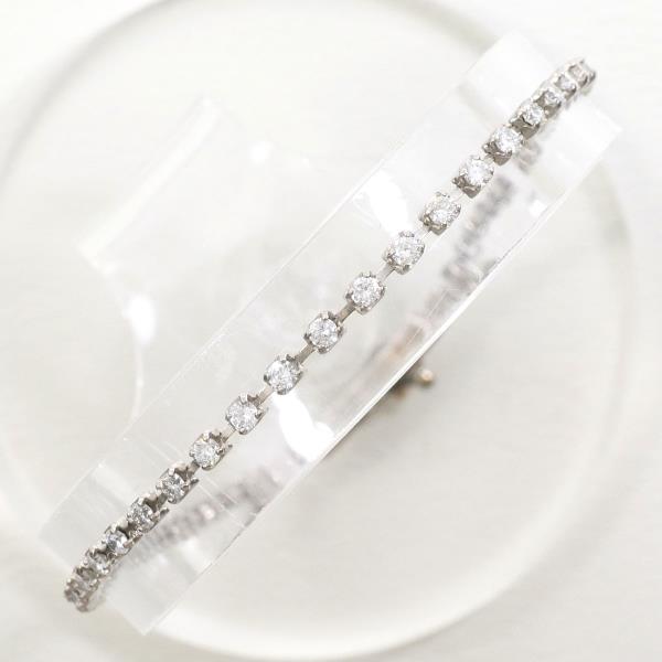 K18 White Gold Diamond Bracelet 19cm in Great Condition