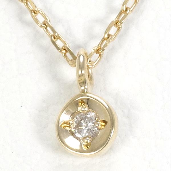 K10 Yellow Gold Diamond Necklace in Excellent Condition