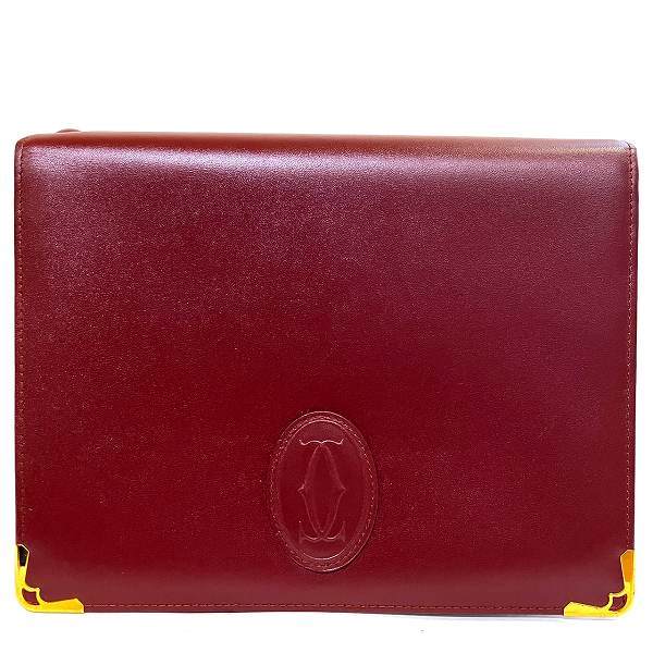 Cartier Must Line Bordeaux Leather Clutch Bag