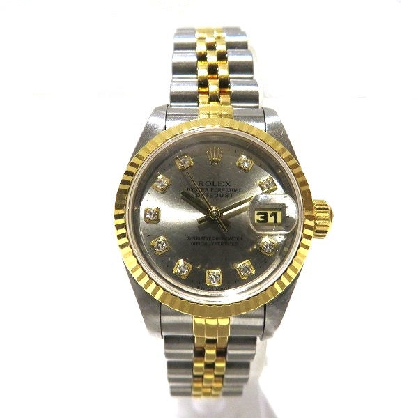 Rolex Datejust 10P Diamond Automatic Watch 69173G in Fair Condition