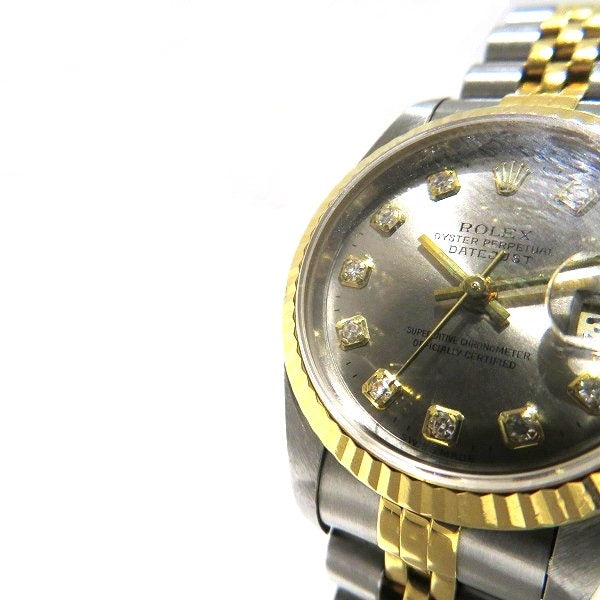 Rolex Datejust 10P Diamond Automatic Watch 69173G in Fair Condition