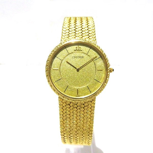 Seiko Credor 18KT 750 YG Quartz Watch 5A74-0130 in Good Condition