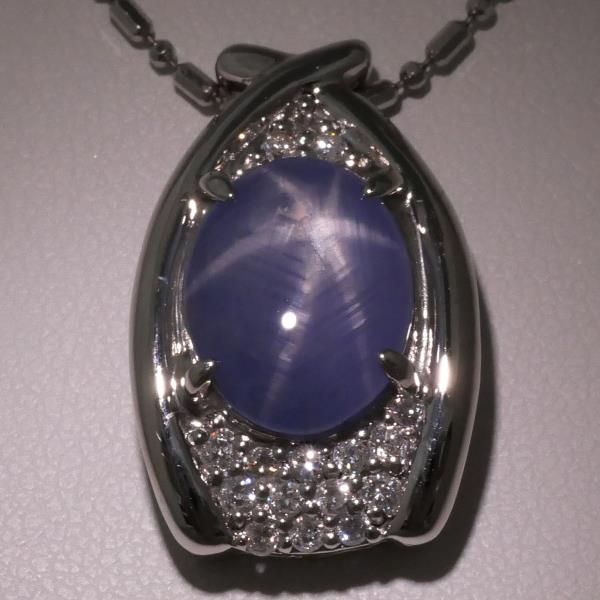 PT900 Platinum PT850 Necklace Star Sapphire in Pristine Condition