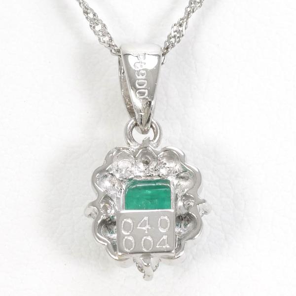 PT900 Platinum Emerald Necklace in Pristine Condition