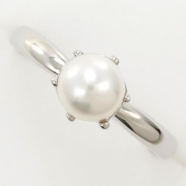 PT900 Platinum Pearl Ring Size 9 in Excellent Condition