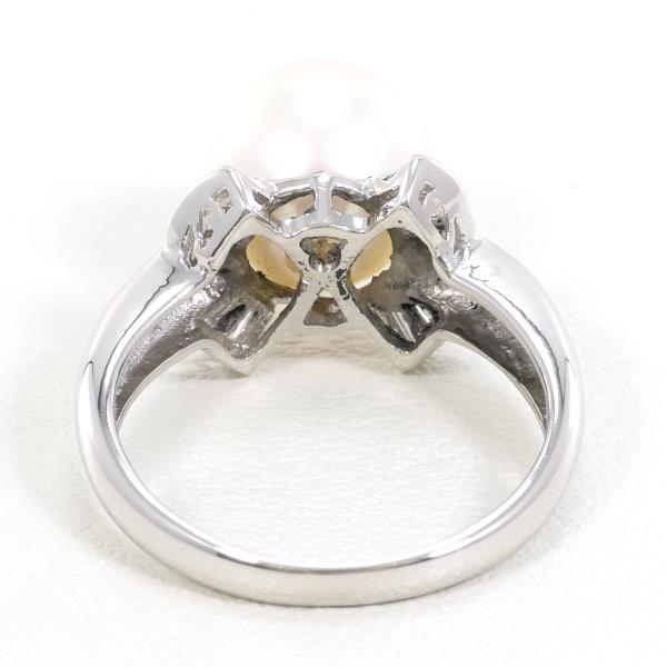 PT900 Platinum Pearl Ring 8.5 in Excellent Condition