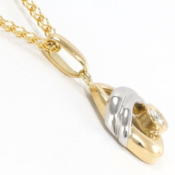 PT900 Platinum K18 Yellow Gold Diamond Necklace in Pristine Condition