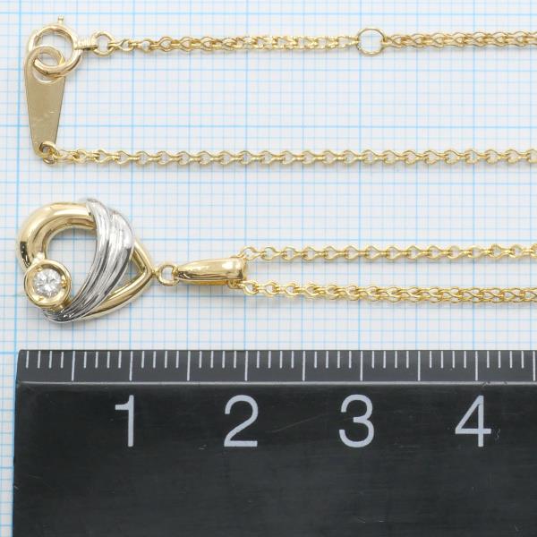 PT900 Platinum K18 Yellow Gold Diamond Necklace in Pristine Condition