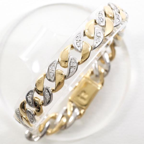 PT850 Platinum K18 Yellow Gold Diamond Bracelet