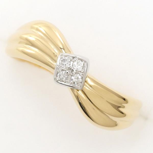 PT900 Platinum K18 Yellow Gold Diamond Ring 12.5 in Excellent Condition