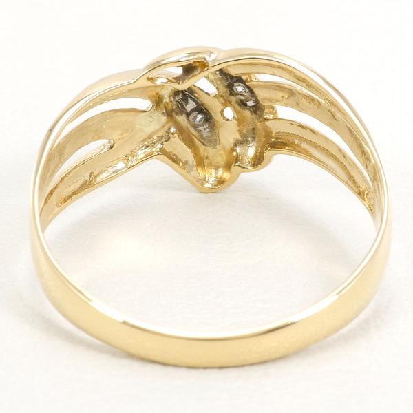 PT900 Platinum K18 Yellow Gold Diamond Ring 15号 in Excellent Condition