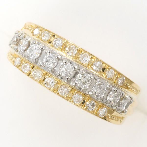 PT900 Platinum K18 Yellow Gold Diamond Ring