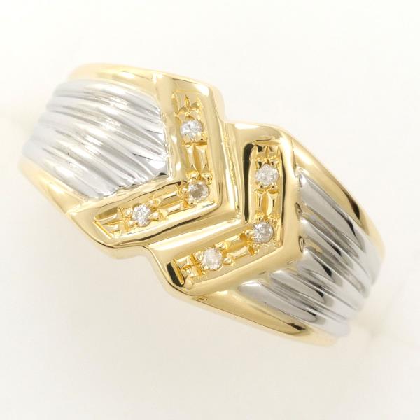 PT900 Platinum K18 Yellow Gold Diamond Ring