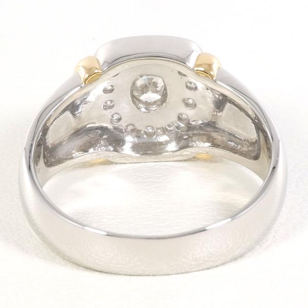 PT900 Platinum K18 Yellow Gold Diamond Ring Size 14 in Great Condition