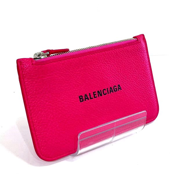 Balenciaga Pink Leather Coin Case