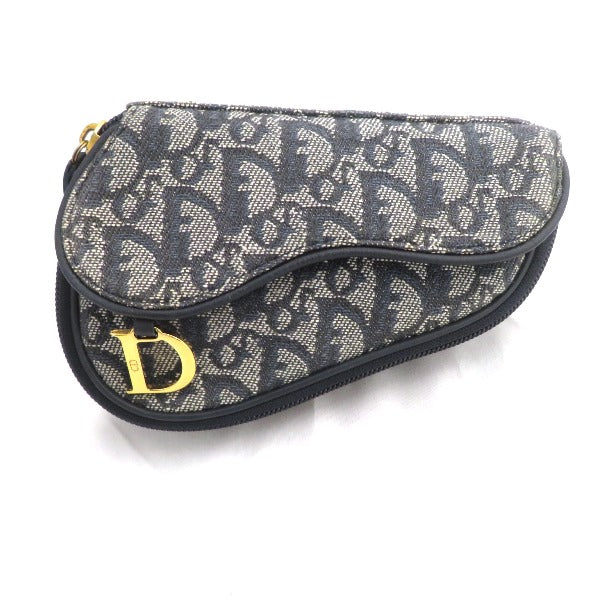 Dior Canvas Saddle Pouch Clutch in Good Condition