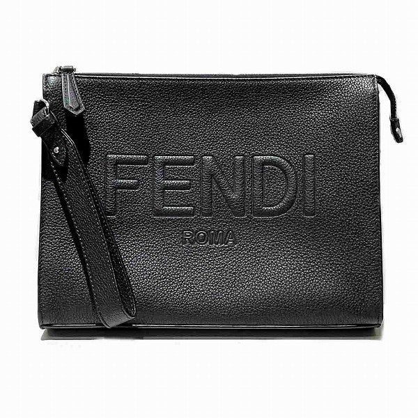 Fendi Leather Flat Slim Clutch 7VA491 in Great Condition