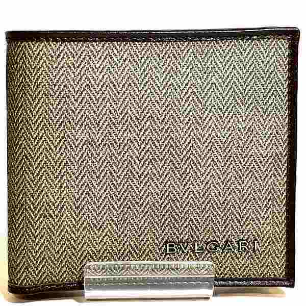 Bvlgari Canvas Leather Bifold Wallet 34795