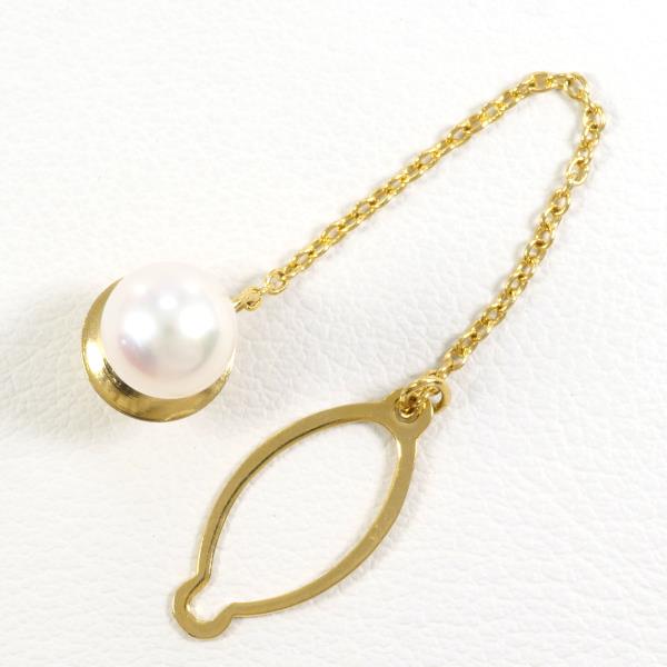 K18 Yellow Gold Pearl Pin Brooch