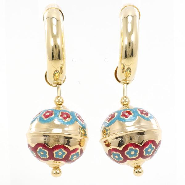 K18 Yellow Gold Enamel Earrings