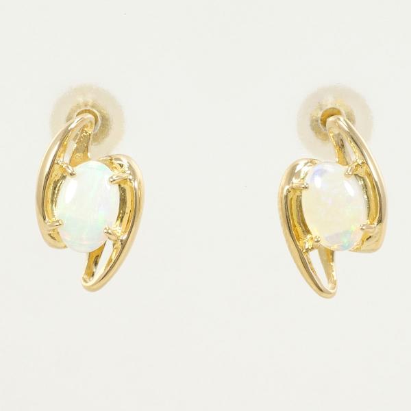 K18 Yellow Gold Opal Earrings in Excellent Condition