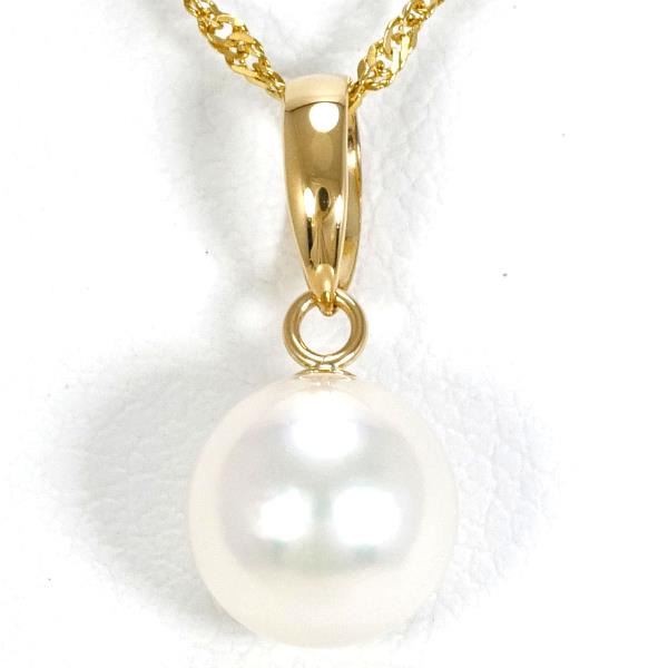 K18 Yellow Gold Pearl Necklace in Excellent Condition